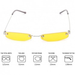 Rimless 2019 Chic Sunglasses Vintage Fashion Small Lens Women Men UV400 Brand Designer - 2 - C118X4AR7TU $9.61