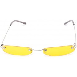 Rimless 2019 Chic Sunglasses Vintage Fashion Small Lens Women Men UV400 Brand Designer - 2 - C118X4AR7TU $9.61