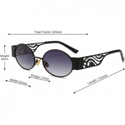 Square Men's and women's Fashion Resin lens Oval Frame Retro Sunglasses UV400 - Black Gray - CV18NHOLODL $13.46