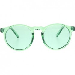 Round Hippie Pop Color Horned Keyhole Plastic Retro Sunglasses - Green - C1185OR25N8 $12.44