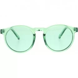 Round Hippie Pop Color Horned Keyhole Plastic Retro Sunglasses - Green - C1185OR25N8 $20.37
