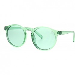 Round Hippie Pop Color Horned Keyhole Plastic Retro Sunglasses - Green - C1185OR25N8 $12.44