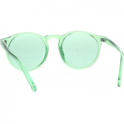 Round Hippie Pop Color Horned Keyhole Plastic Retro Sunglasses - Green - C1185OR25N8 $12.44