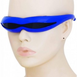 Shield Futuristic Space Robot Alien Rave DJ Costume Party Cyclops Shield Sun Glasses for Women & Men - Blue - Black - CG18U49...