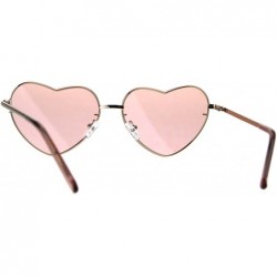 Rimless Womens Exposed Edge Rimless Heart Shape Hippie Color Lens Sunglasses - Pink - CJ18KQ8LYH4 $14.57