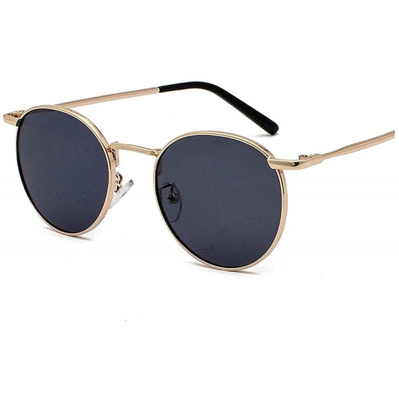 Round Fashion Men Women Luxury Vintage Mirrors Sun Glasses Retro Classic Metal Lenses Round Polarized Sunglasses - 2 - CF198A...