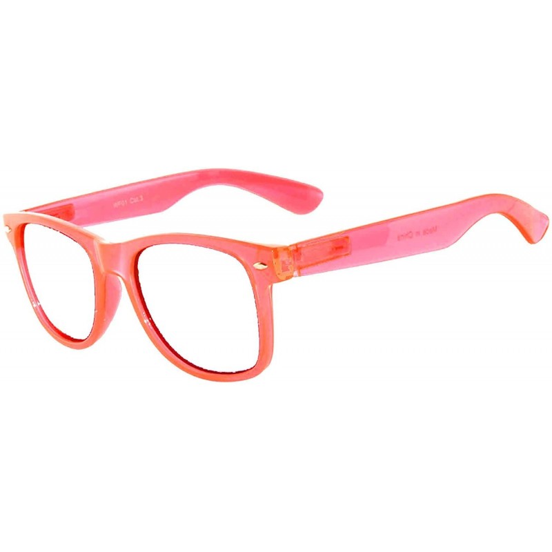 Wayfarer Classic Vintage Clear Lens Sunglasses Red Frame Stylish OWL - CQ11V31HLG3 $10.96