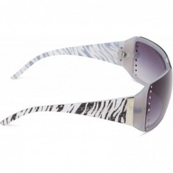 Oversized Women's U211 Shield Sunglasses - 70 mm - Silver - CY11BVEJ3YP $28.86