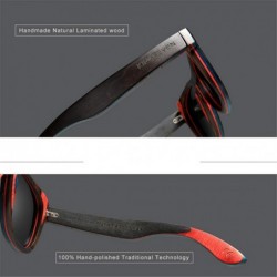 Square Handmade Natural Wooden Men's Glasses Polarized Sunglasses Gradient Lens Women Original Kingseven Dark Blue - CG194OOU...