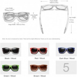 Square Handmade Natural Wooden Men's Glasses Polarized Sunglasses Gradient Lens Women Original Kingseven Dark Blue - CG194OOU...