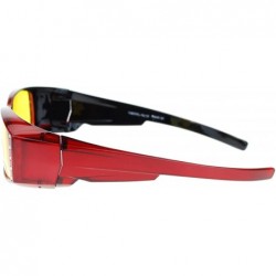 Rectangular Womens Rhinestone Polarized Yellow Night Driving Lens Fit Over Sunglasses - Red - C011QLSE72T $14.16
