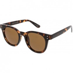 Wayfarer Classic High Sitting Arms Round Neutral Color Lens Horned Rimmed Sunglasses 49mm - Tortoise / Brown - C71865A7H3Y $9.05