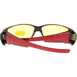 Rectangular Womens Rhinestone Polarized Yellow Night Driving Lens Fit Over Sunglasses - Red - C011QLSE72T $14.16