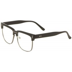 Round Retro Round Thick Brow Clear Sunglasses - Black - C5197U6ET4N $14.81