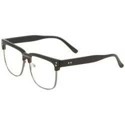 Round Retro Round Thick Brow Clear Sunglasses - Black - C5197U6ET4N $26.36