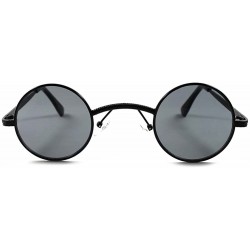 Round Black Classic Vintage Retro Fashion Hippie Lennon Mens Womens Round Sunglasses - C01802O5WI7 $13.32
