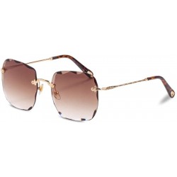Aviator 2019 new sunglasses- retro Harajuku style round face polygon frameless sunglasses - C - CS18SC7ANZM $65.50