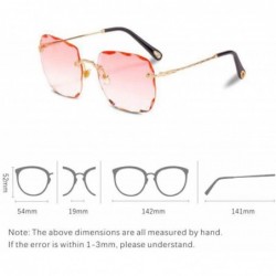 Aviator 2019 new sunglasses- retro Harajuku style round face polygon frameless sunglasses - C - CS18SC7ANZM $35.89