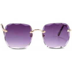 Aviator 2019 new sunglasses- retro Harajuku style round face polygon frameless sunglasses - C - CS18SC7ANZM $35.89