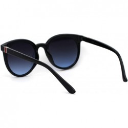 Round Womens Hipster Elegant Round Horn Rim Plastic Sunglasses - Shiny Black Blue - CV195KI7MZR $10.60