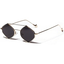 Square New fashion trend multilateral square small frame diamond unisex sunglasses - Black - CM18KOCK2G7 $23.66