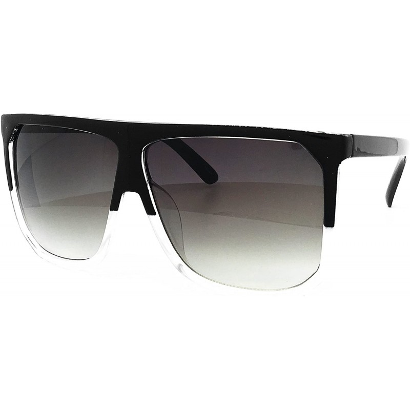 Aviator 7266 Premium Oversize XXL Women Men Tint Flat Top Fashion Sunglasses - Oversized - C81854OM0R5 $16.07