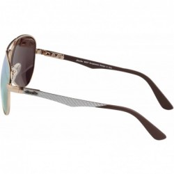 Aviator Classic Polarized Sunglasses Mens Aviator Mirrored Blue Lens Metal Frame Sun Glasses Women Lightweight Lsp801t - CY11...