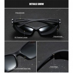 Sport Polarized Sports Sunglasses for Womens Mens Driving shades Cycling Running UV 400 - Black Yellow - CQ192Z3E052 $14.98