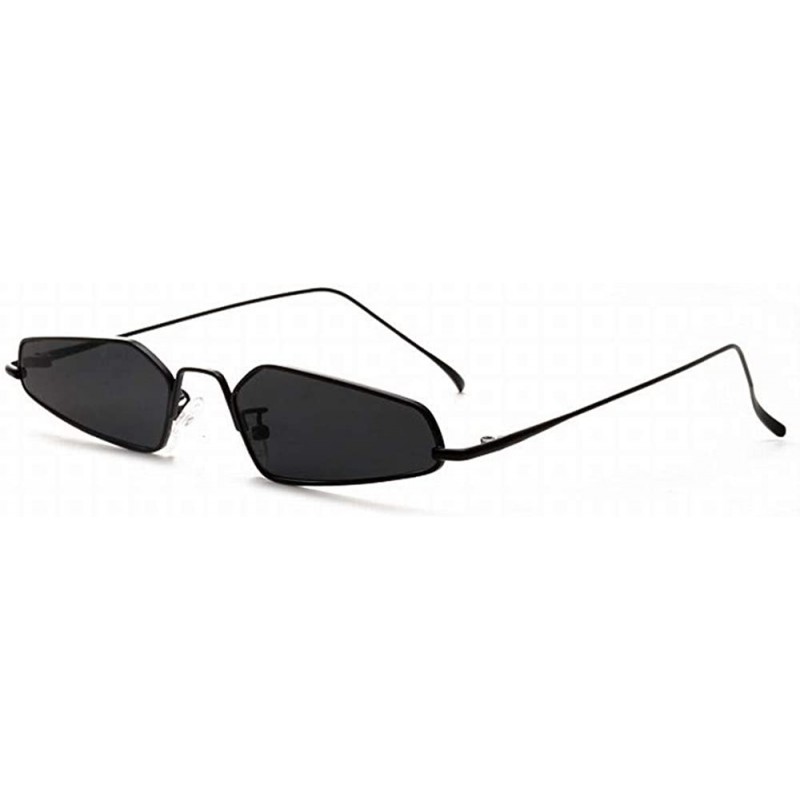 Goggle Personality Metal Sunglasses Fashion Hipsters Sunglasses Women - Black - CT18U0G8KKH $15.95