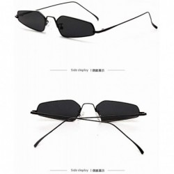 Goggle Personality Metal Sunglasses Fashion Hipsters Sunglasses Women - Black - CT18U0G8KKH $15.95