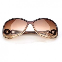 Oval Women Fashion Oval Shape UV400 Framed Sunglasses - Coffee - C11967R3U3Y $7.83