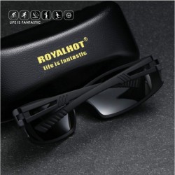 Sport Polarized Sports Sunglasses for Womens Mens Driving shades Cycling Running UV 400 - Black Yellow - CQ192Z3E052 $14.98