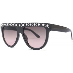 Oval Sunglasses Flat Top Sunglasses Crystal Luxury Rhinestone Oversized glasses for Women Vintage Shades UV400 - CA18NY007Y0 ...