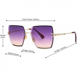 Round Fashion Men women Oversized Frameless Candy color Sunglasses UV400 - Purple Red - C218N9RHD9N $13.60