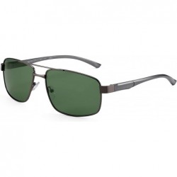 Rectangular Lightweight Rectangle Polarized Sunglasses for Men Retro Style UV400 Protection - CF194EQ59IS $24.11
