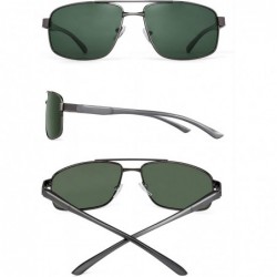 Rectangular Lightweight Rectangle Polarized Sunglasses for Men Retro Style UV400 Protection - CF194EQ59IS $14.59