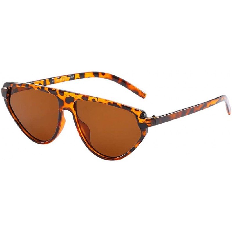 Sport Unisex Vintage Eye Sunglasses Plastic Sunglasses Retro Eyewear Fashion Radiation Protection - Brown - CX18UNERUZD $7.24