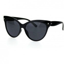 Cat Eye Womens Oversize Cat Eye Horn Rim Plastic Retro Sunglasses - All Black - CV18SKRQRZ7 $12.80