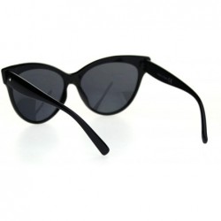 Cat Eye Womens Oversize Cat Eye Horn Rim Plastic Retro Sunglasses - All Black - CV18SKRQRZ7 $12.80