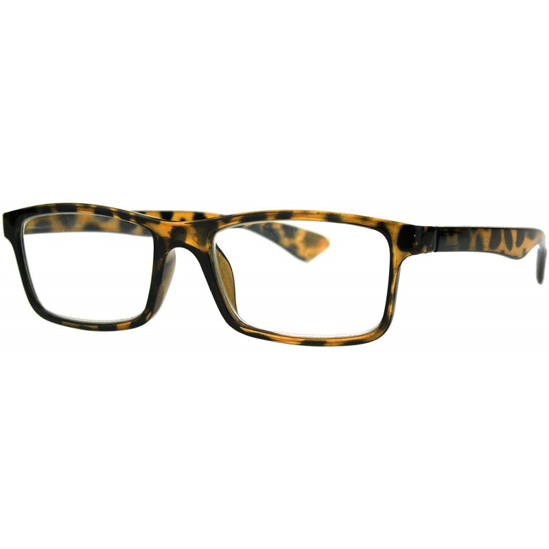 Rectangular Magnified Reading Glasses Classic Plastic Rectangular Frame Unisex - Tortoise - CP185XO7W74 $8.07