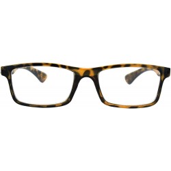 Rectangular Magnified Reading Glasses Classic Plastic Rectangular Frame Unisex - Tortoise - CP185XO7W74 $8.07