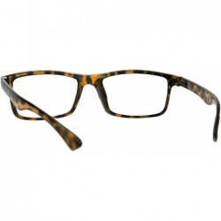 Rectangular Magnified Reading Glasses Classic Plastic Rectangular Frame Unisex - Tortoise - CP185XO7W74 $8.07