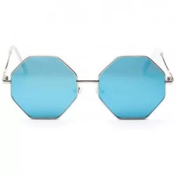 Round New Polygon Small Sunglasses Women Retro Round Metal Sun Glasses Men Brand Designer N Eyeglasses UV400 - 7 - CK1985ENX2...