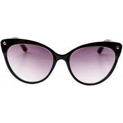 Oversized Ladies Oversized Cat Eye Reading Glass Modern Eyeglass Frame - Black Frame / Gray Lens - CR18WWIYYHE $12.01