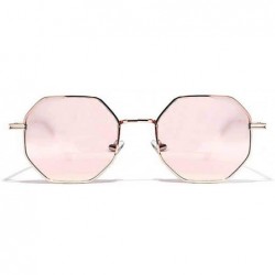 Round New Polygon Small Sunglasses Women Retro Round Metal Sun Glasses Men Brand Designer N Eyeglasses UV400 - 7 - CK1985ENX2...