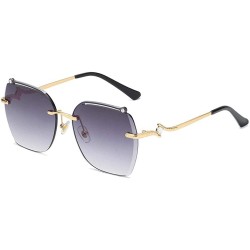 Oval frameless sunglasses personalized irregular glasses Gold - CY1983CSL2T $66.79