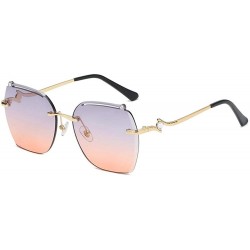 Oval frameless sunglasses personalized irregular glasses Gold - CY1983CSL2T $35.07