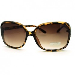 Square Oversized Square Sunglasses for Women Elegant Rhinestone Design - Tortoise - CR11GBS7K4V $12.64