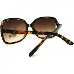 Square Oversized Square Sunglasses for Women Elegant Rhinestone Design - Tortoise - CR11GBS7K4V $12.64