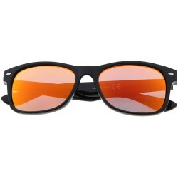 Wrap Classic Polarized Sunglasses Men Women - Black Frame-red Mirror - CS12BGKSPBZ $15.58